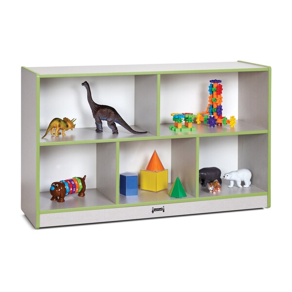 Jonti-Craft Rainbow Accents Low Single Mobile Storage Unit, Key Lime Green 0392JCWW130 - main